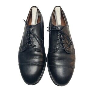 Allen Edmonds Bergland Cap Toe 6501 Derby Shoes Men Size 10 EEE Black Leather
